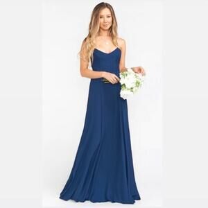Show Me Your Mumu SMYM Godshaw Goddess maxi dress in navy blue NEW MEDIUM